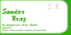 sandor mraz business card